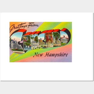 Greetings from Concord, New Hampshire - Vintage Large Letter Postcard Posters and Art